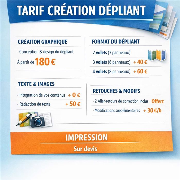 Tarif création dépliant : combien coûte un dépliant professionnel ?