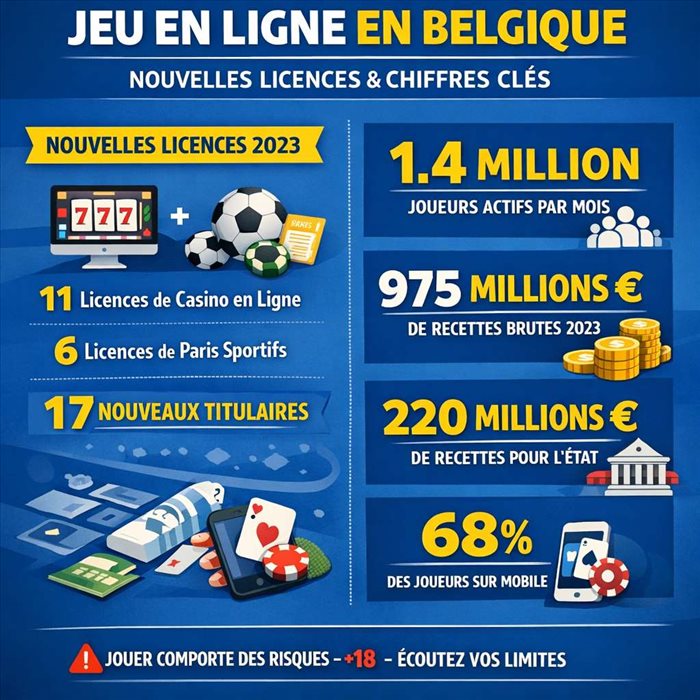 Jeu en ligne en Belgique : nouvelles licence et chiffres clés