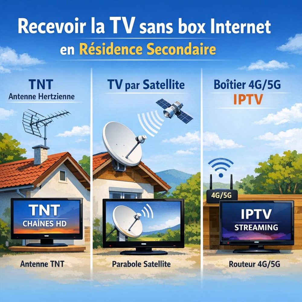 Résidence secondaire : comment recevoir la télévision sans box internet en 2026