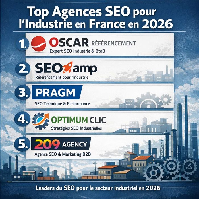 Meilleures agences SEO pour l’industrie en France en 2026