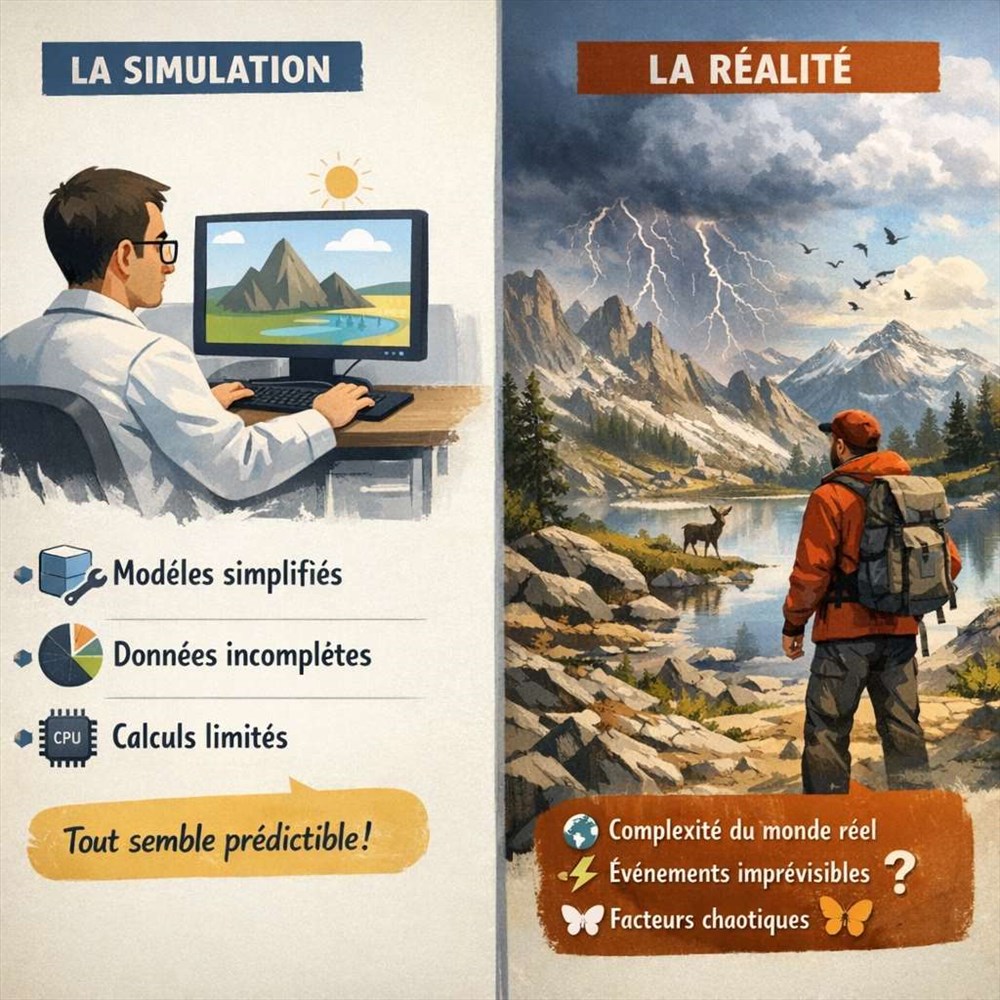 Pourquoi une simulation ne reproduit-elle jamais exactement la réalité ?