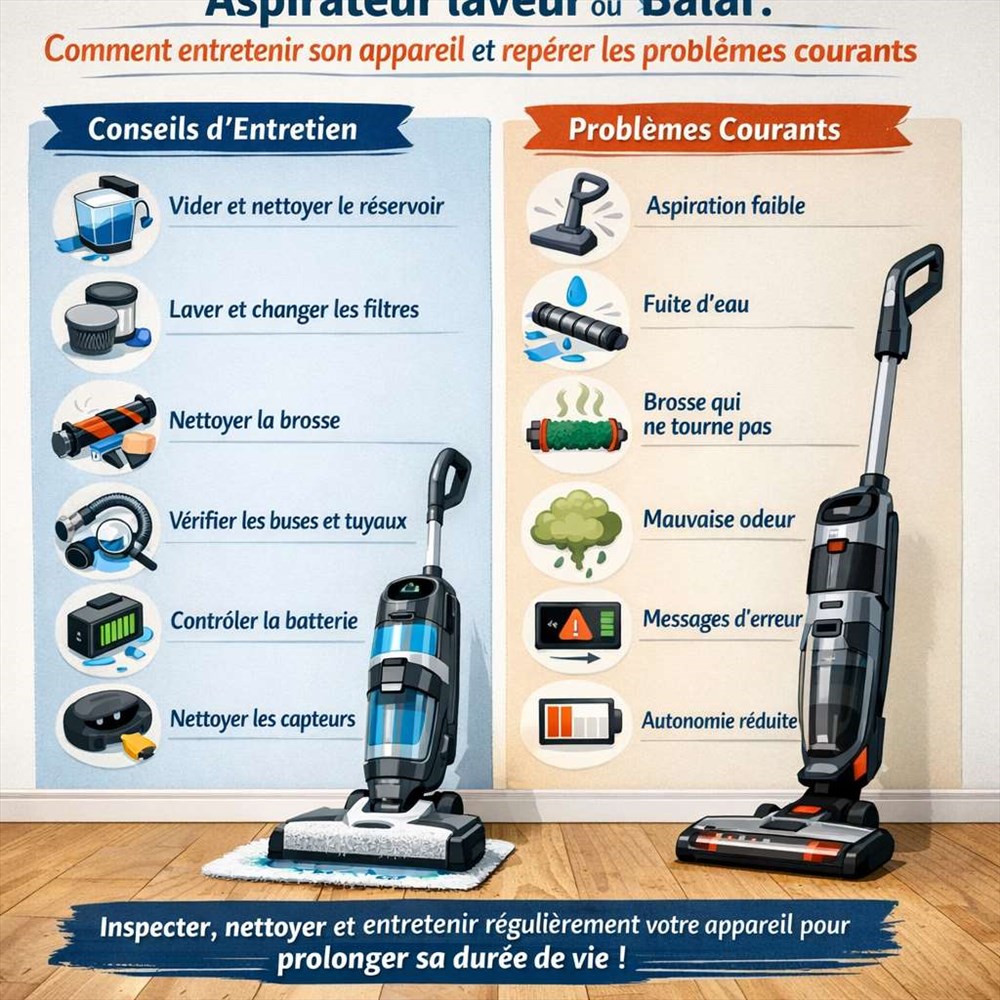 Aspirateur laveur ou aspirateur balai : comment entretenir son appareil et repérer les problèmes courants ?
